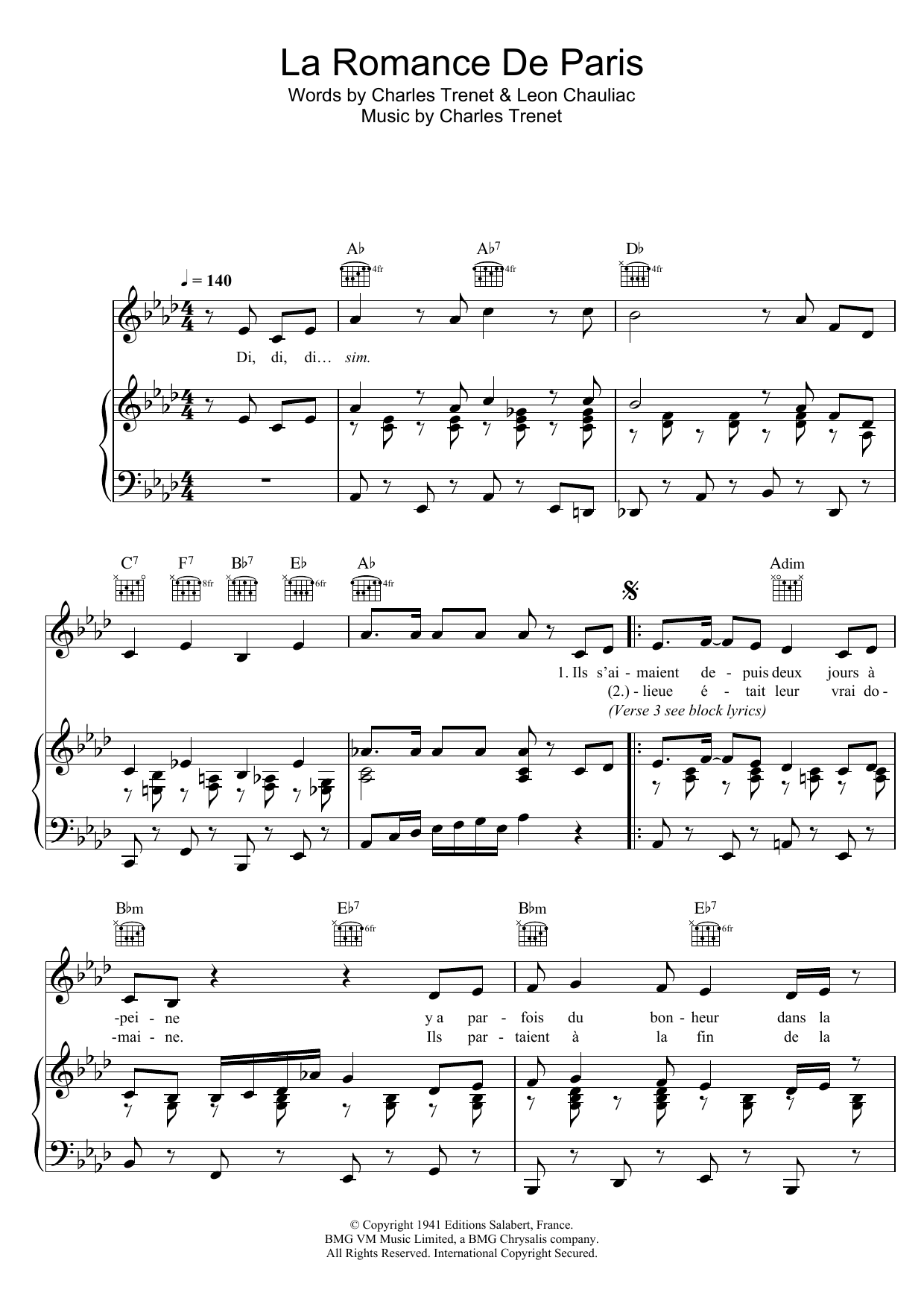 Download Zaz La Romance De Paris Sheet Music and learn how to play Piano, Vocal & Guitar (Right-Hand Melody) PDF digital score in minutes