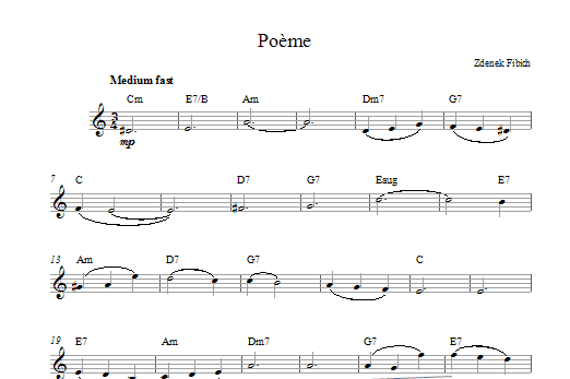 Download Zdenek Fibich Poeme Sheet Music and learn how to play Woodwind Solo PDF digital score in minutes