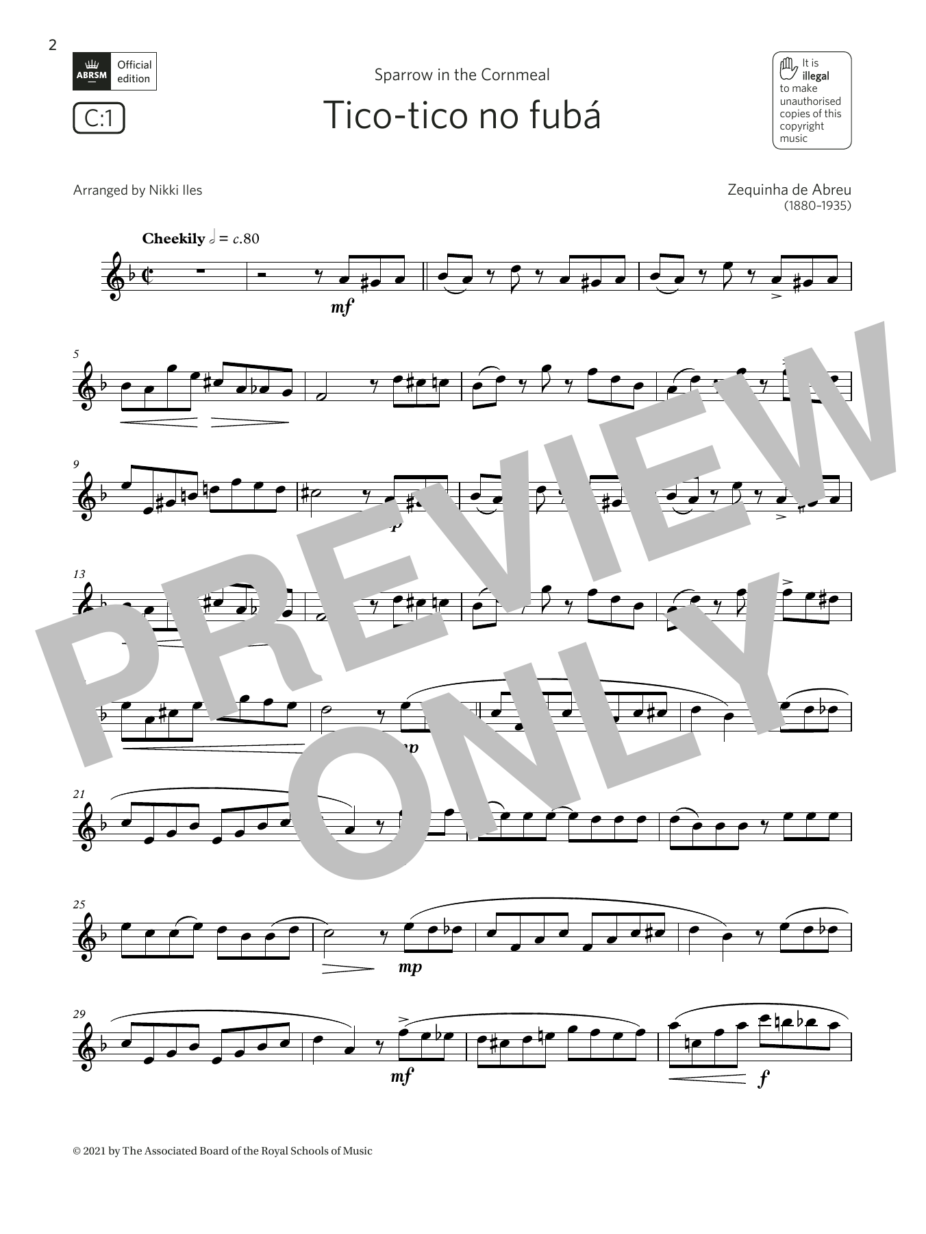 Download Zequinha de Abreu Tico-tico no fubá (Grade 5 List C1 from the ABRSM Flute syllabus from 2022) Sheet Music and learn how to play Flute Solo PDF digital score in minutes